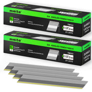 Two retail boxes of Meite USA 1-1/4 inch 15 gauge 34 degree D-head angled finish nails, 2,400 galvanized nails per box