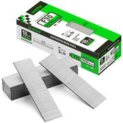 One box and nail strips of meite USA 18 gauge galvanized brad nails with 1-3/16-inch length and 5,000 nails on a white background