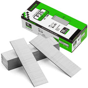 One box and nail strips of meite USA 18 gauge galvanized brad nails with 1-3/8-inch length and 5,000 nails on a white background