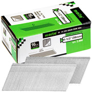 Meite USA 1-1/2 inch 16 gauge 20 degree FN-type angled finish nails with galvanized collated strips and 2,000-count retail box