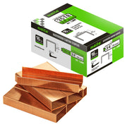 meite USA 16GCS34 carton closing staples with 16 gauge wire, 1-3/8-inch crown and 3/4-inch legs, one box of 1,600 staples on a white background