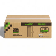 One case of meite USA 18 gauge 304 stainless steel brad nails with 1-1/2-inch legs, containing 20 boxes and 40,000 nails total, on a white background