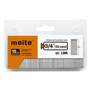 One retail pack of meite USA 18 gauge 304 stainless steel brad nails with 3/4-inch legs, 2,000 count, on a white background