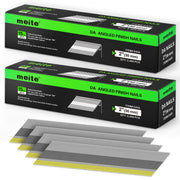 Two retail boxes of Meite USA 2 inch 15 gauge 34 degree D-head angled finish nails, 2,400 galvanized nails per box