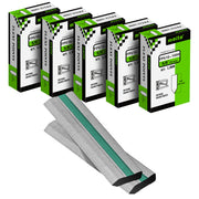 Five boxes and strips of meite USA 5/8-inch flexible picture frame points with 1,000 per box and 5,000 total, on a white background