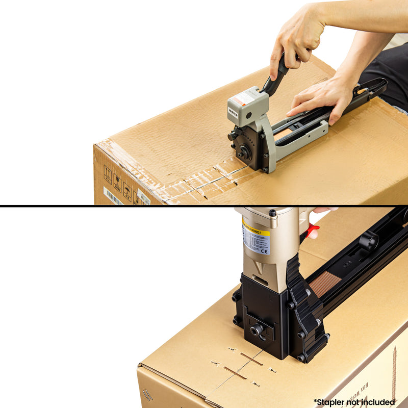 meite USA 16 gauge carton closing staples used with manual and pneumatic carton staplers to seal corrugated boxes