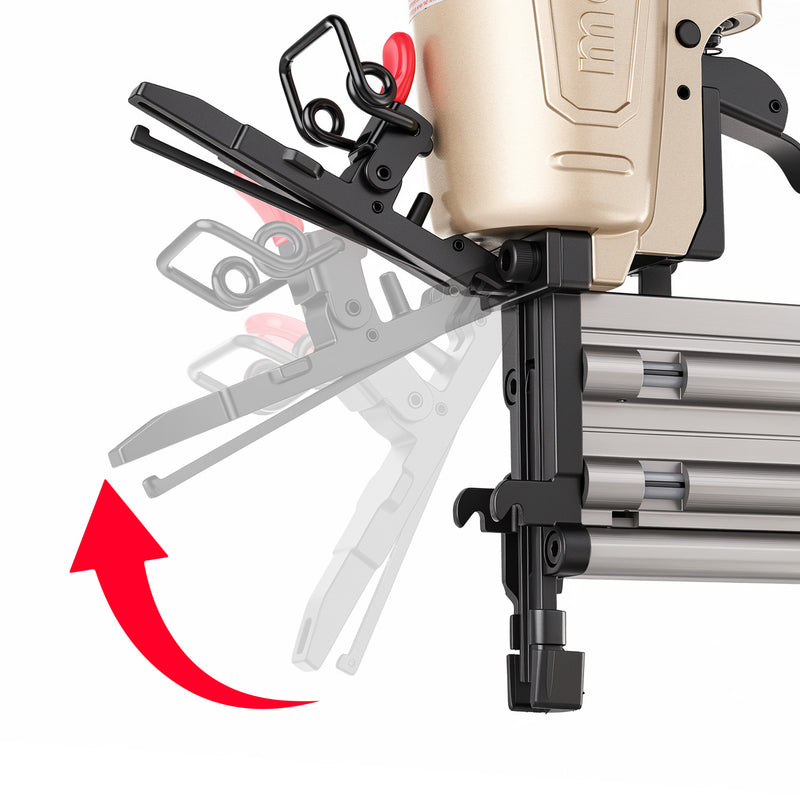 Adjustable quick-release nose on the meite USA FK5040 brad nailer