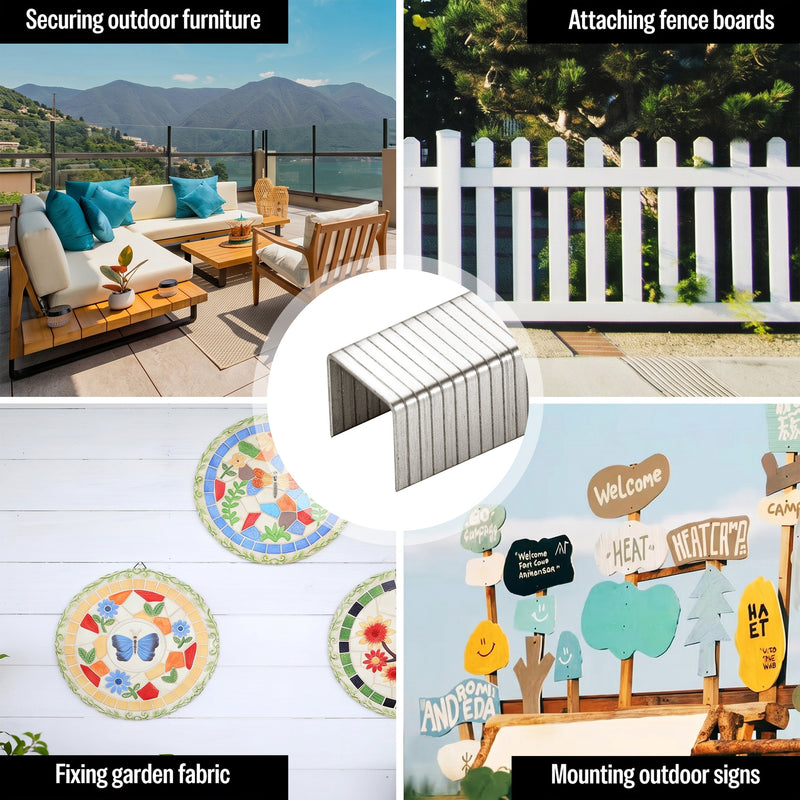 Applications of meite USA T50 304 stainless steel staples for outdoor furniture, fence boards, crafts and wooden signs