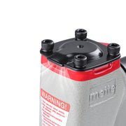 Close-up of the top housing of the meite USA 1416B 22 gauge pneumatic upholstery stapler, showing the exhaust outle.