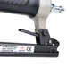 Close-up of fast nail reloading system on meite USA 8016BL 21 gauge air upholstery stapler