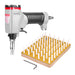 Meite USA 0960 Pneumatic Deco Nailer, pallet tray, and hex wrench display on white background