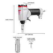length, width and height information of meite USA 1080 pneumatic decorative nailer on white background