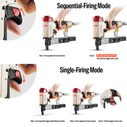 Sequential-firing or single-firing mode of meite USA MT432KLM 18 gauge pneumatic upholstery stapler