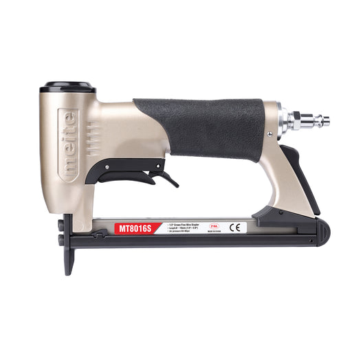 Overview of meite USA MT8016S 21Ga 1/2'' Crown Pneumatic Upholstery with safety trigger  