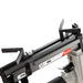 Close-up view of the Meite USA V1015B picture frame nailer, showing the adjustable positioning guides and magazine structure