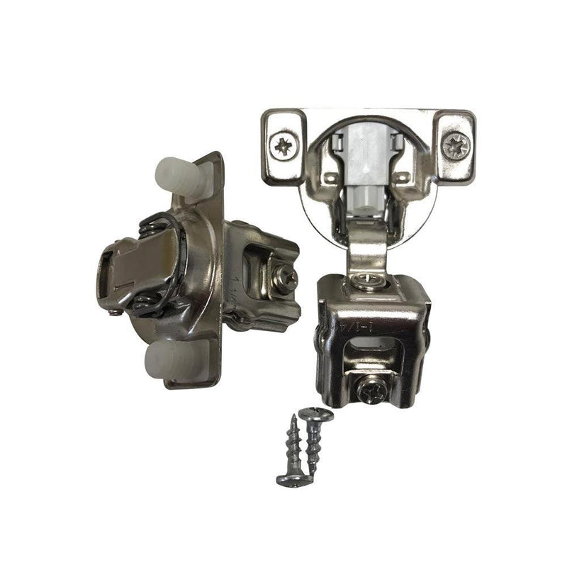 105 Degree 1-1/4'' Full Overlay Face Frame Hinges with Mounting Plates - MEITE USA