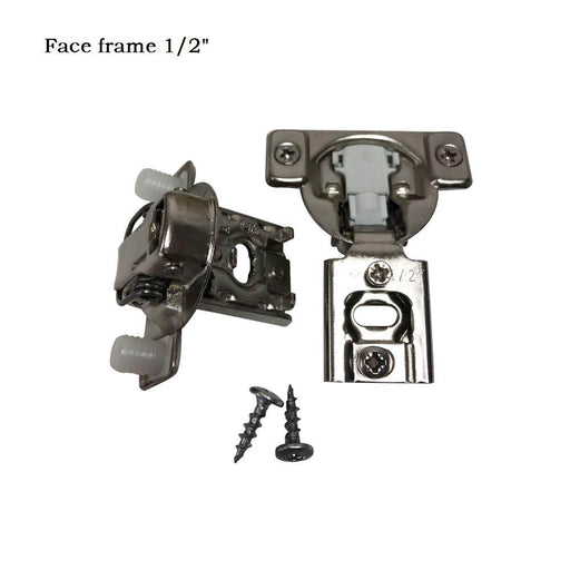 105 Degree 1/2'' Full Overlay Face Frame Hinges with Mounting Plates - MEITE USA