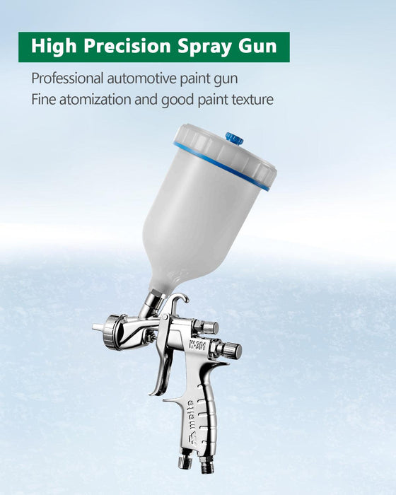 2.0 mm Nozzle Gravity Feed Air Spray Gun 600cc Cup W301 HVLP - MEITE USA