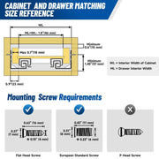 Soft Close Undermount Drawer Slides 12-21 Inch Full Extension Ball Bearing (1 Pair) - MEITE USA