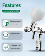 2.0 mm Nozzle Gravity Feed Air Spray Gun 600cc Cup W301 HVLP - MEITE USA