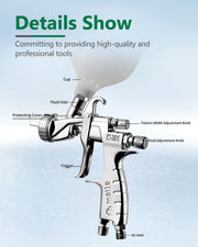 2.0 mm Nozzle Gravity Feed Air Spray Gun 600cc Cup W301 HVLP - MEITE USA