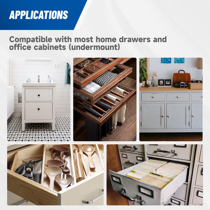 Soft Close Undermount Drawer Slides 12-21 Inch Full Extension Ball Bearing (1 Pair) - MEITE USA