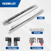 Soft Close Undermount Drawer Slides 12-21 Inch Full Extension Ball Bearing (1 Pair) - MEITE USA