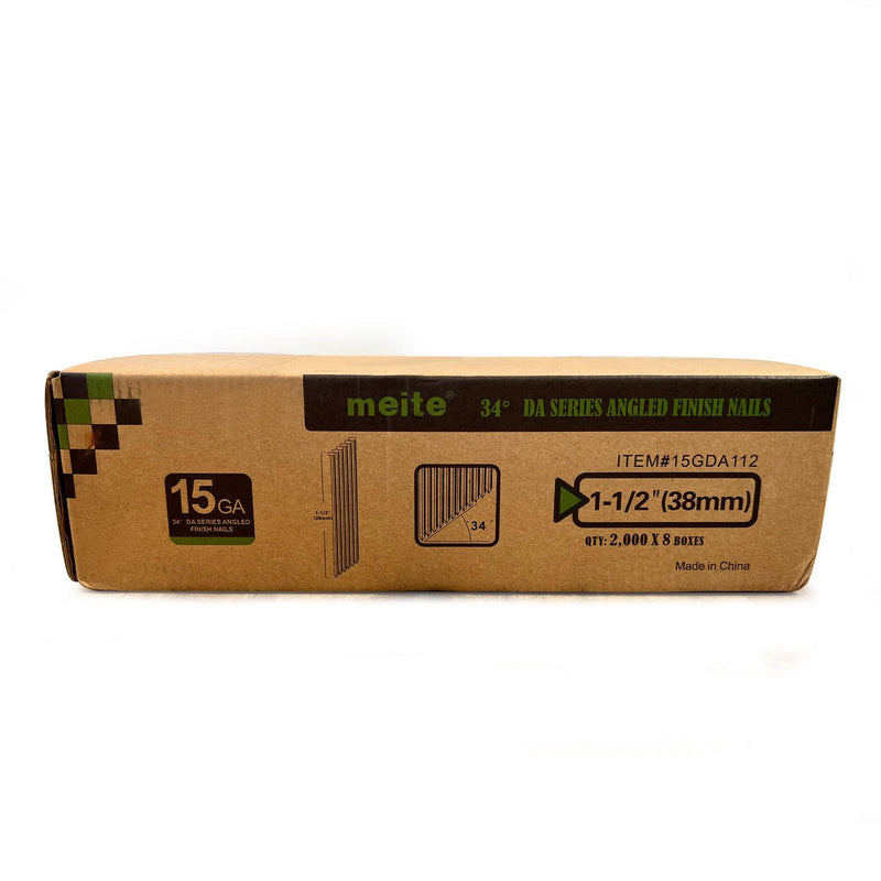 15 Gauge 34 Degree DA Series 1-1/4" to 2-1/2" Length Angled Finish Nails - MEITE USA