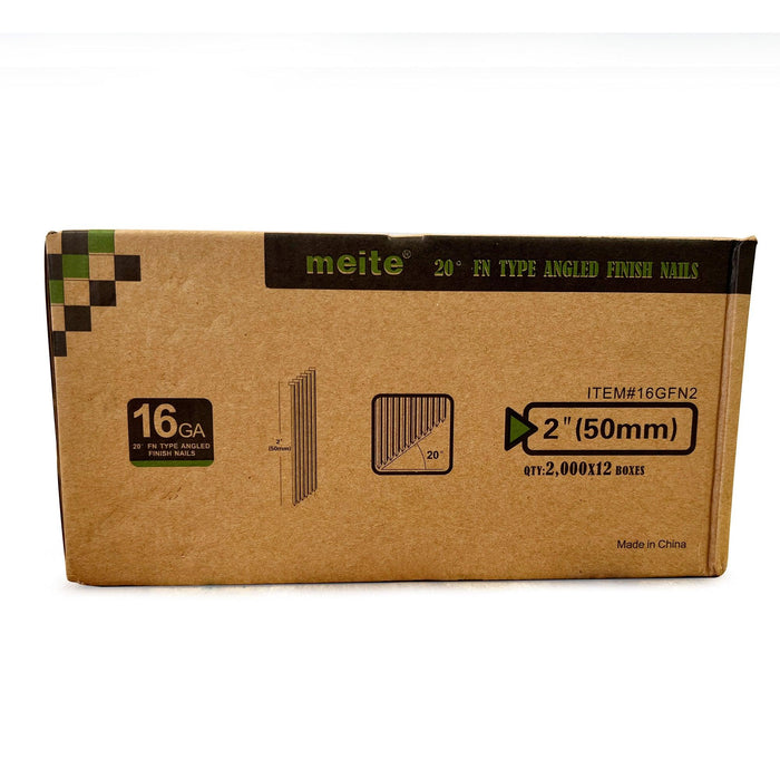 16 Gauge 20-Degree 1-1/4" to 2-1/2" Length FN Type Angled Finish Nails - MEITE USA
