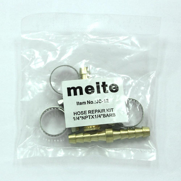 5-Piece Solid Brass Air Hose Repair Kit (1/4'' NPT × 1/4'' Barb) - MEITE USA