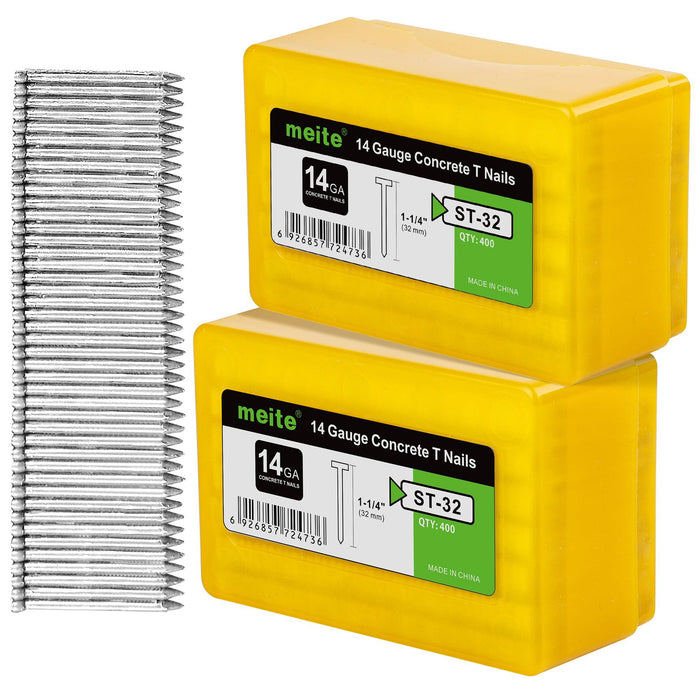 14 Gauge Concrete T Nails Glue Collated 1-1/2" to 2-1/2" Length Nails - MEITE USA