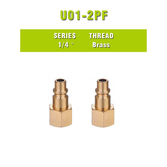 Milton Type 1/4'' NPT Industrial Brass Thread Female Quick Plug - MEITE USA