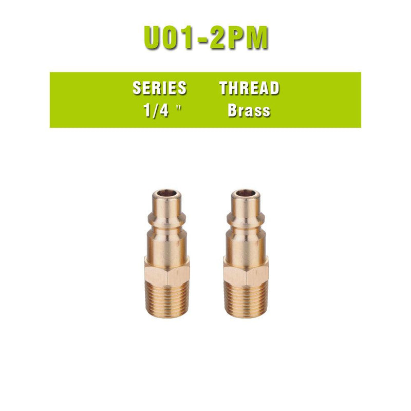 Milton Type 1/4'' NPT Thread Brass Male Quick Plug - MEITE USA