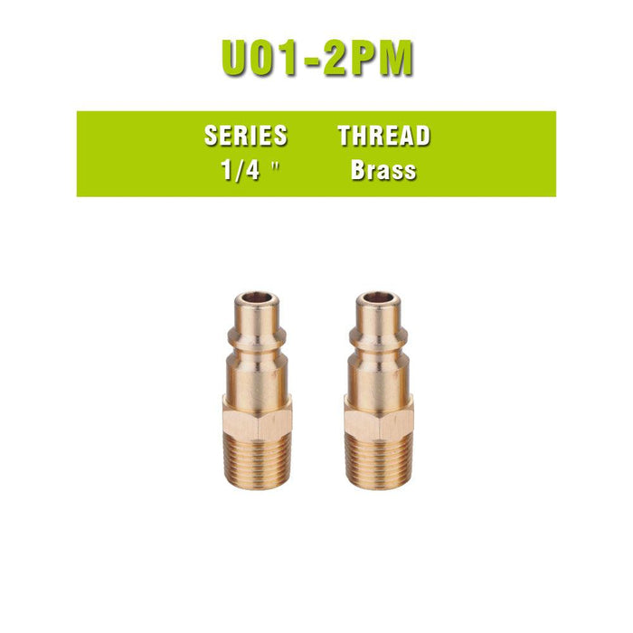 Milton Type 1/4'' NPT Thread Brass Male Quick Plug - MEITE USA