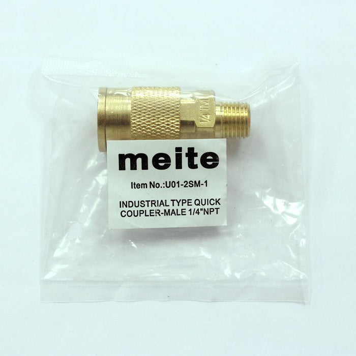 Milton Type 1/4'' NPT Industrial Brass Thread Male Quick Coupler - MEITE USA