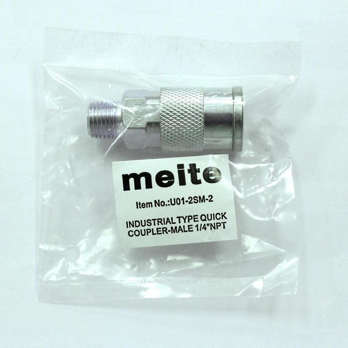 Milton Type 1/4'' NPT Industrial Steel Thread Male Quick Coupler - MEITE USA