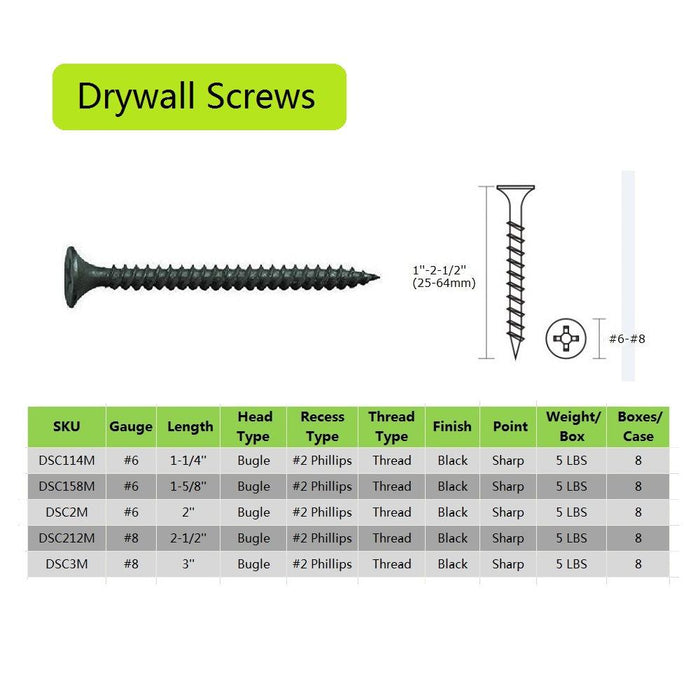 Coarse Thread Drywall Screws with Bugle Head - MEITE USA